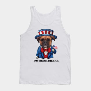 Boxer Dog Bless America Tank Top